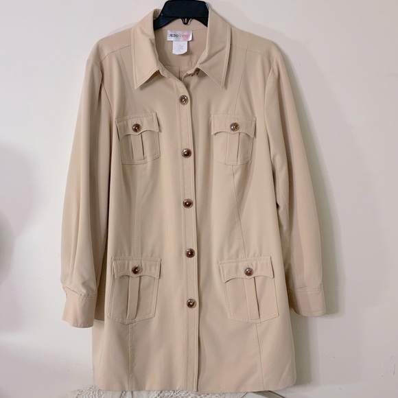 VINTAGE Aldo Trevi Tan Jacket Trench - Picture 9 of 10